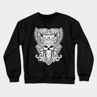 Dark Guardian: The Mysterious Combination of Skull and Owl Crewneck Sweatshirt